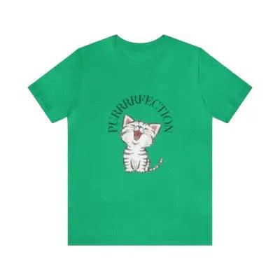 Short Sleeve Purrrfect Cat Mom T-Shirt Printify