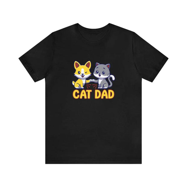 Short Sleeve Cat Dad T-Shirt (blk) Printify