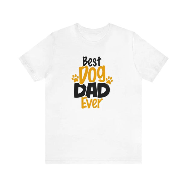 Short Sleeve Best Dog Dad Ever T-Shirt (wh)