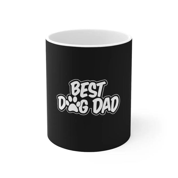 black ceramic best dad coffee mug