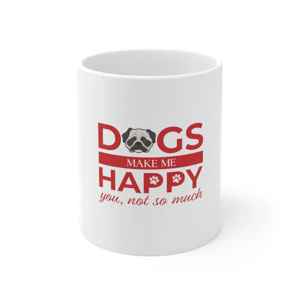 ceramic dogs make me happy coffee mug 