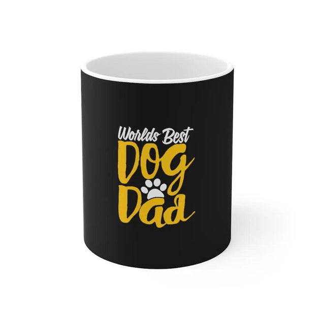 black worlds best dog dad ceramic coffee mug