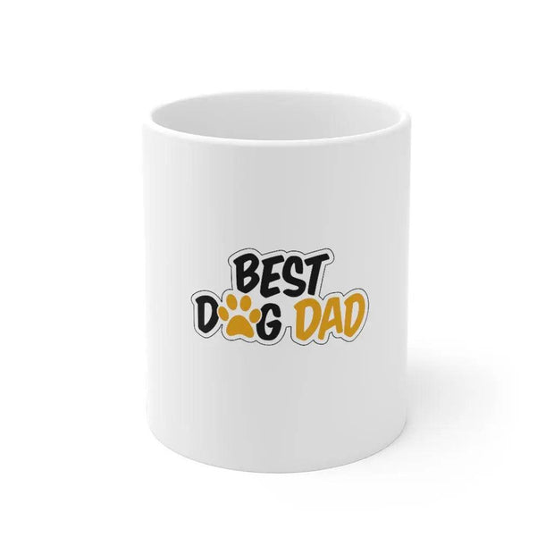 Custom screen printed White ceramic Best Dog Dad ccoffee mug