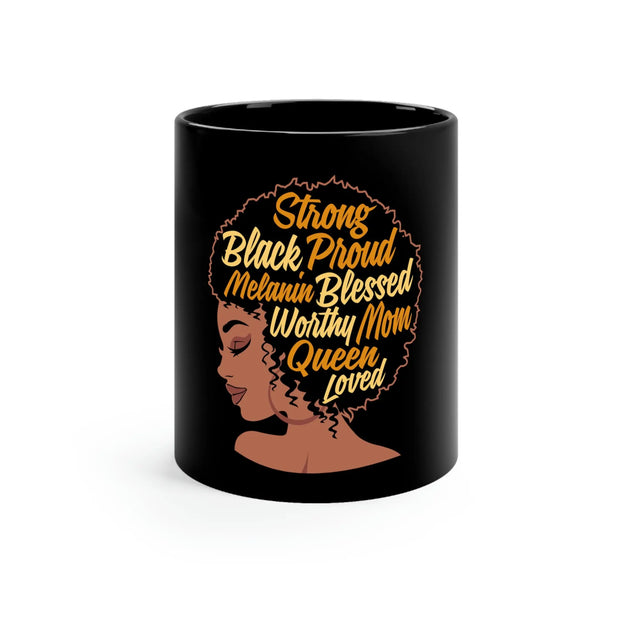 black ceramic custom printed coffee mug