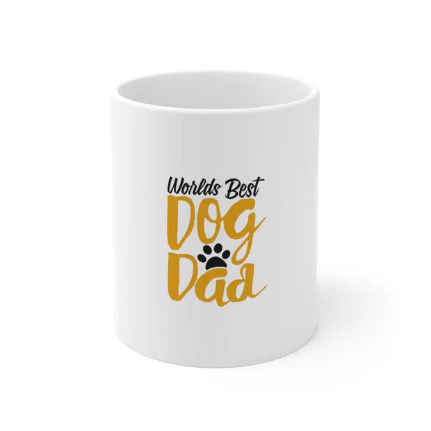 white worlds best dog dad ceramic coffee mug 