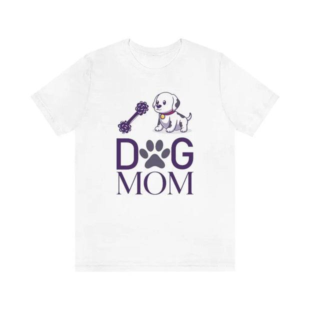 White Short Sleeve Dog Mom T-Shirt