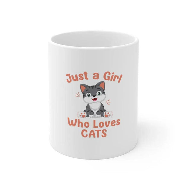 Just a Girl Who Loves Cats ceramic mug