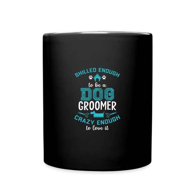 Custom Full Color Dog Groomer Coffee Mug - black