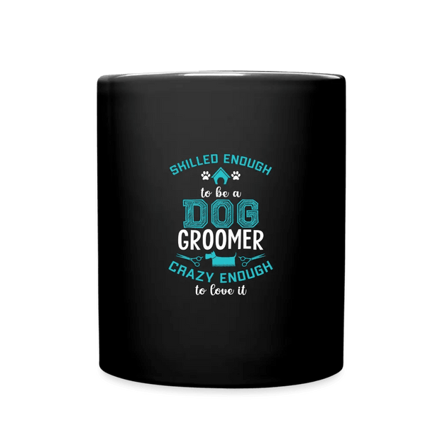 Custom Full Color Dog Groomer Coffee Mug - black