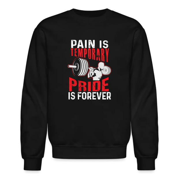Men's Pain Is Temporary Black Cotton Sweatshirt 