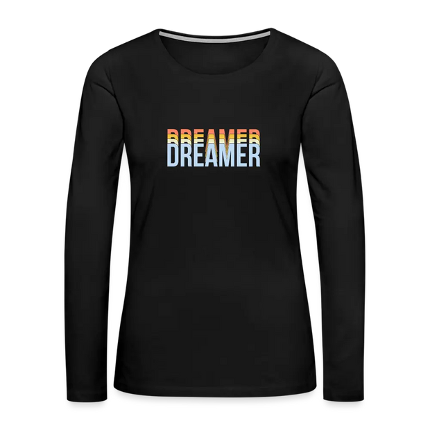 Women's Premium Long Sleeve Dreamer T-Shirt - black