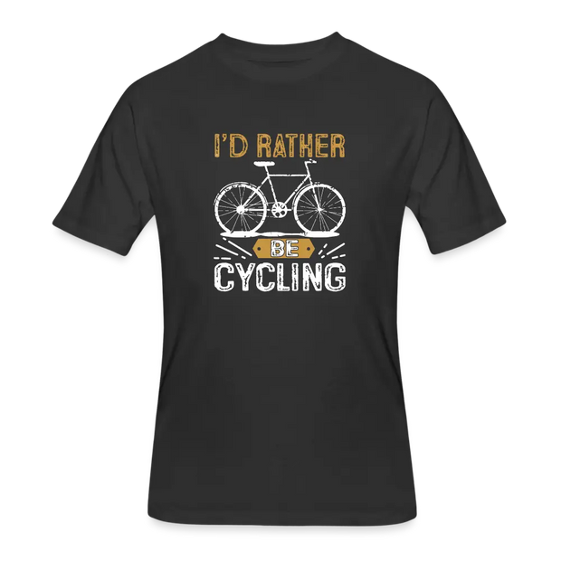 Screen printed Men’s I'd Rather Be Cycling short sleeve T-Shirt - black