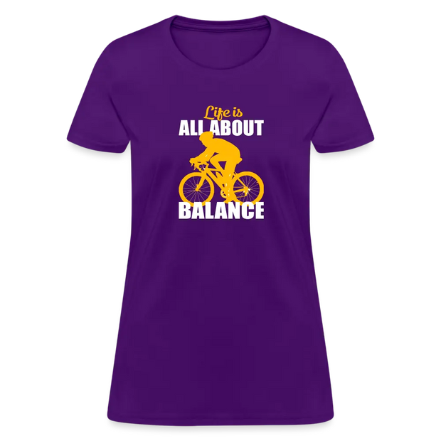 Women's Life s All About Balance T-Shirt - purple