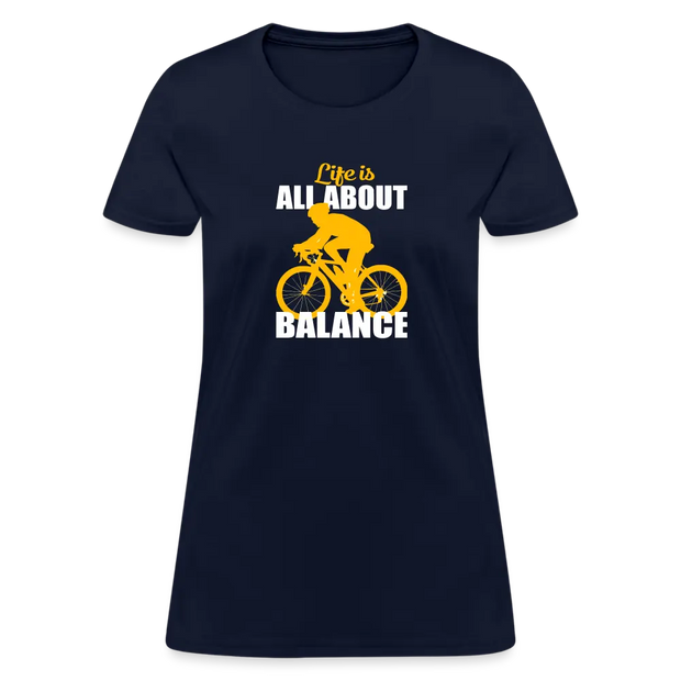 Women's Life s All About Balance T-Shirt - navy