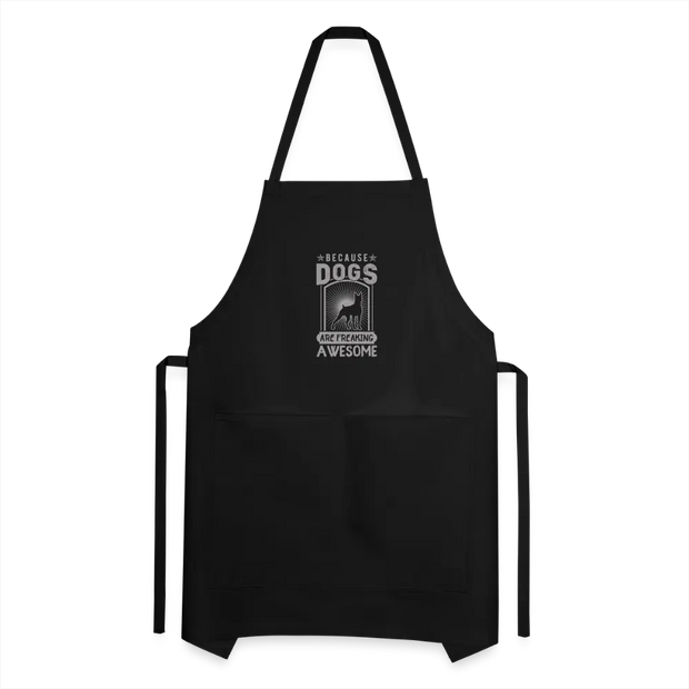 Custom screen printed Because Dogs Are Awesome Groomer Apron by rgmj brands apparel